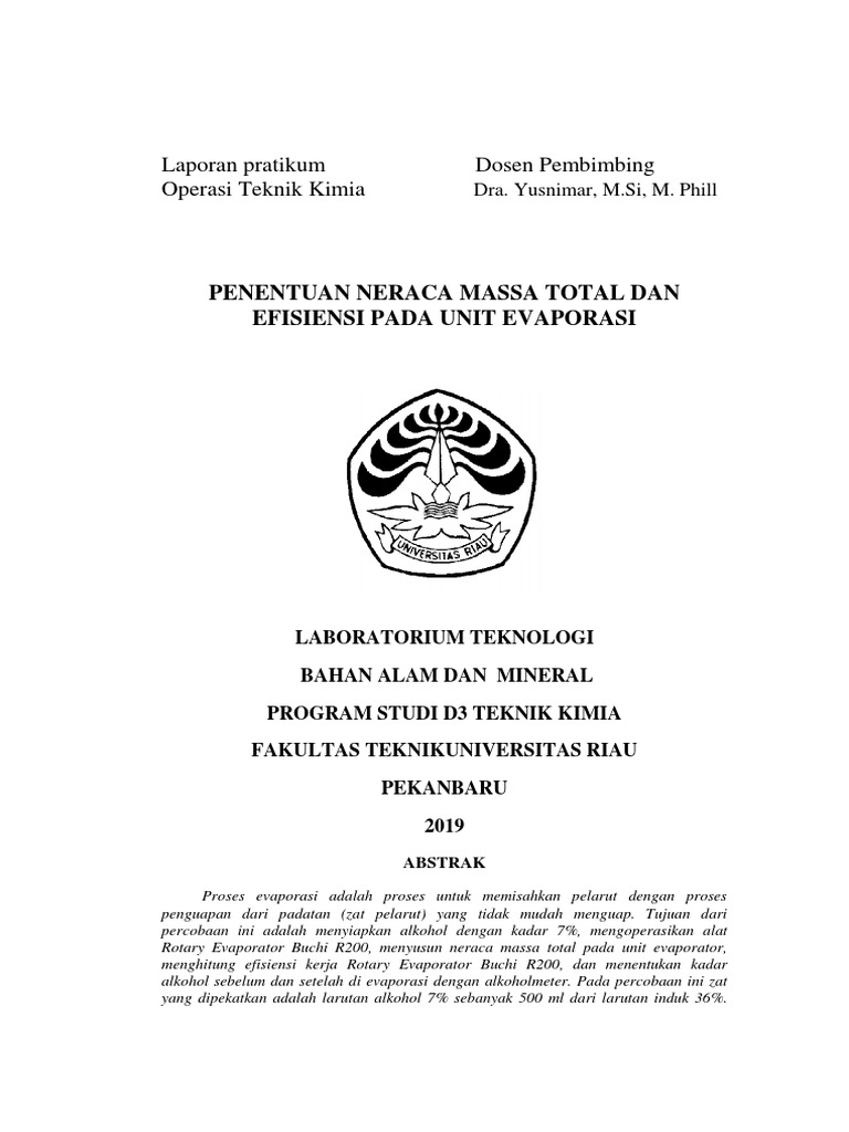 Laporan Lengkap Evaporasi | PDF
