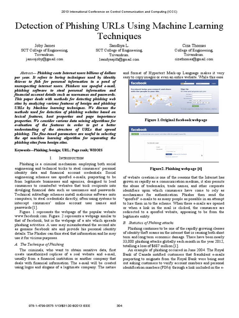 Detection of Phishing URLs Using Machine Learning | PDF | Phishing ...