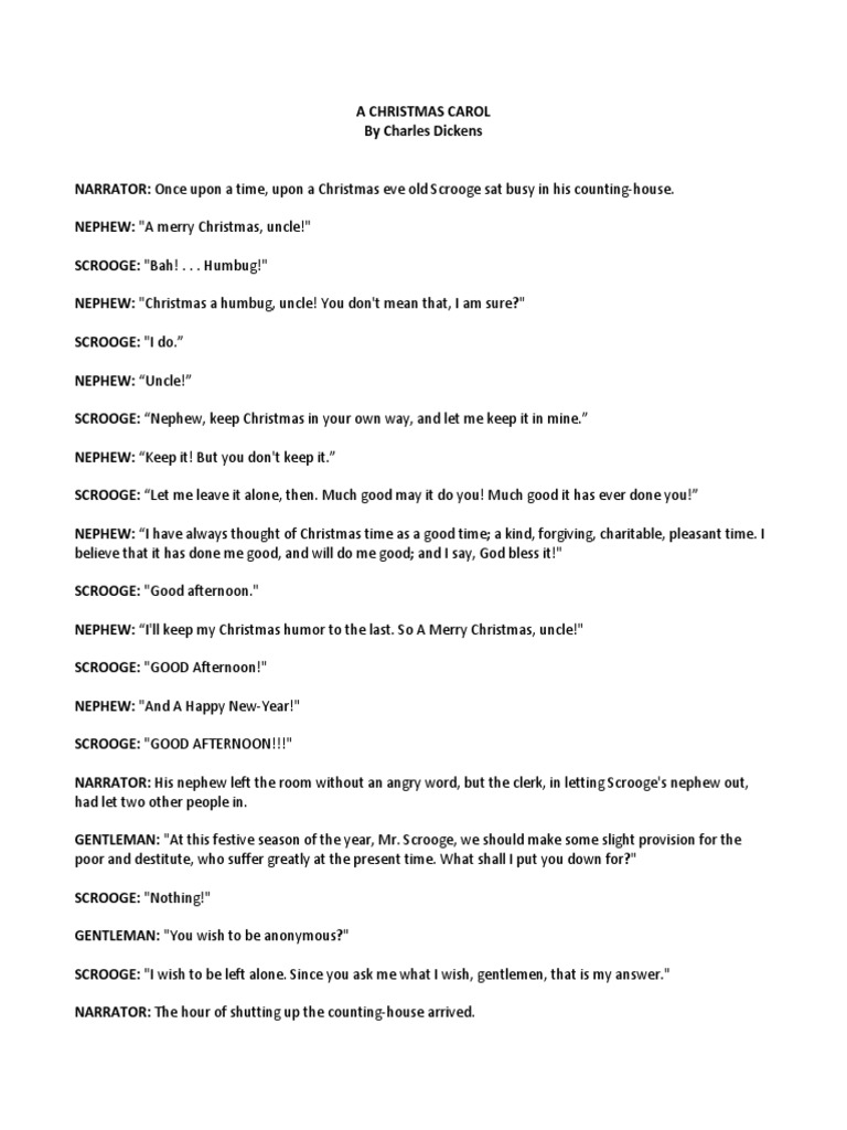 a christmas carol - script | pdf | ebenezer scrooge | tiny tim (a