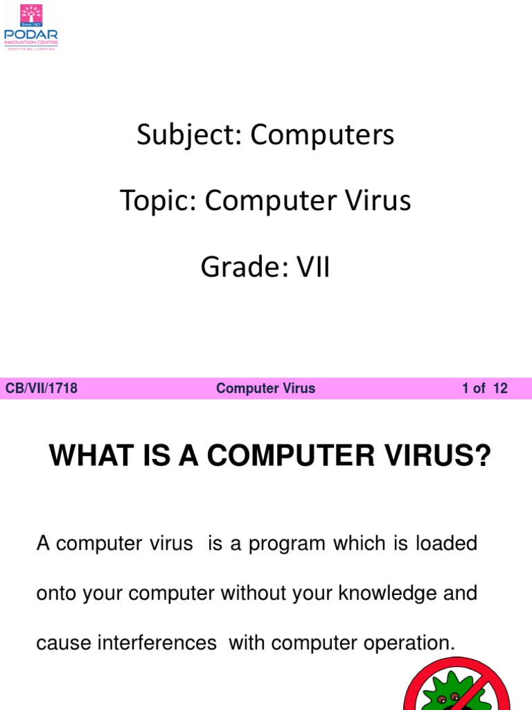 CBSE - VII - Computers - Computer Virus | PDF | Computer Virus | Malware