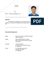 RESUME FOR OJT Im Looking For OJT Company Im Electronics Student