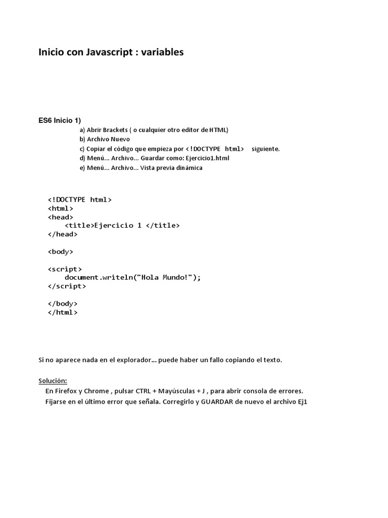 Ejercicios de JavaScript ES6 | PDF | Programa de computadora | Programación