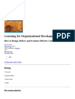 Learning For Organizational Development