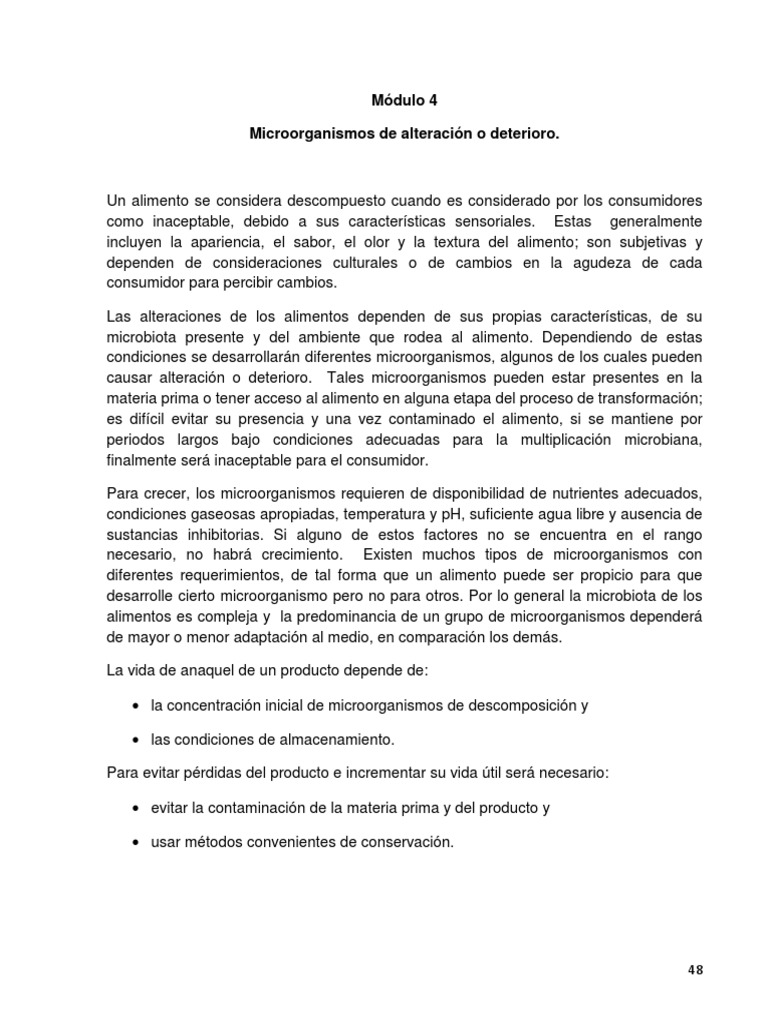 Microorganismos de Alteracion | PDF | Alimentos | Microorganismo