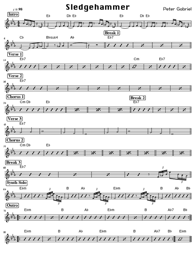 Sledgehammer PDF Song Structure Songs