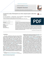 A numerical study of bioinspired nacre-like composite plates under blast loading