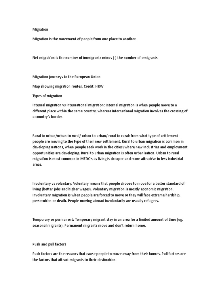 igcse geography international migration case study