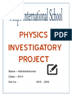 Physics Investigatory Project Abhishek C