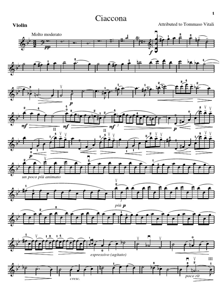 Vitali Chaconne For Violin | PDF