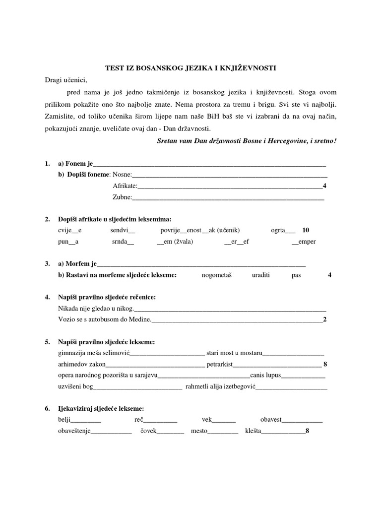 ZGBiH Testovi PDF | PDF