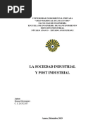 La Sociedad Industrial y Post Industrial