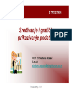 Statistika Predavanje 2 Sređivanje I Grafičkoprikazivanje Podataka