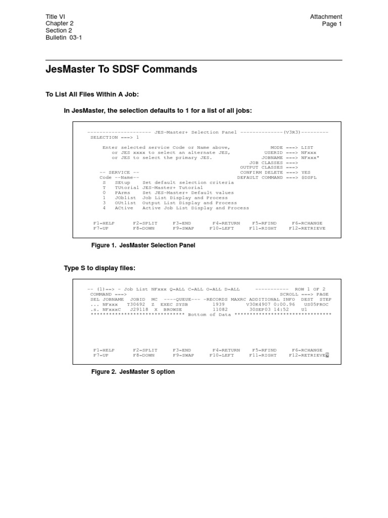 Jesmaster To SDSF Commands | PDF