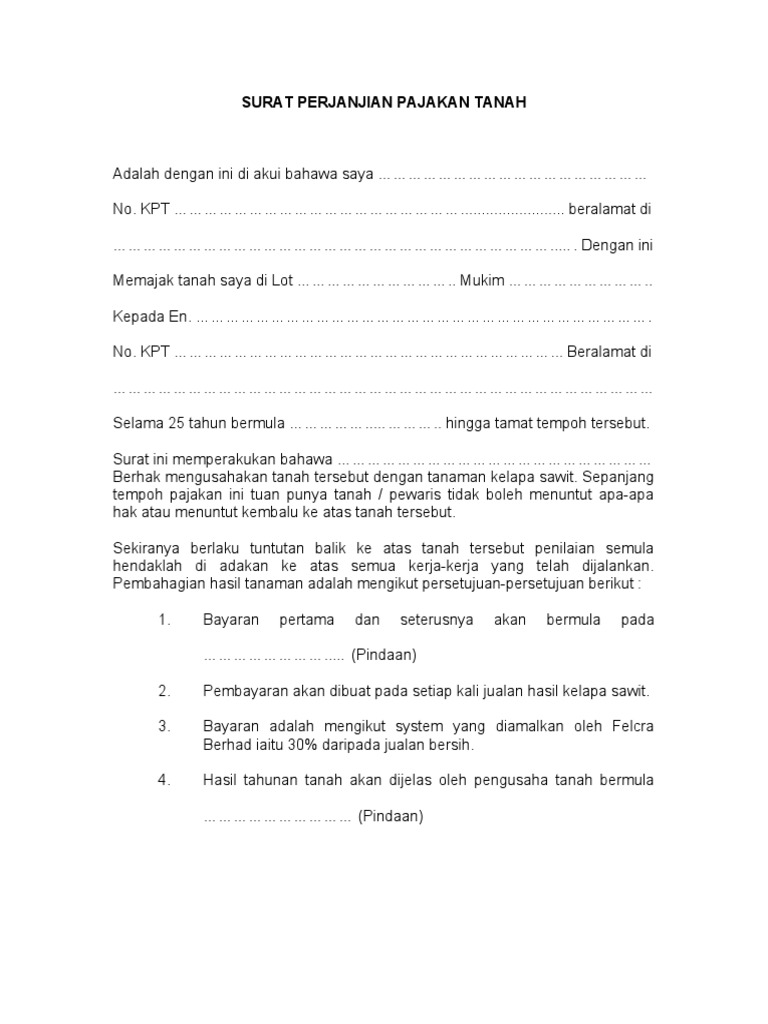 Contoh Surat Perjanjian Kerja Di Malaysia