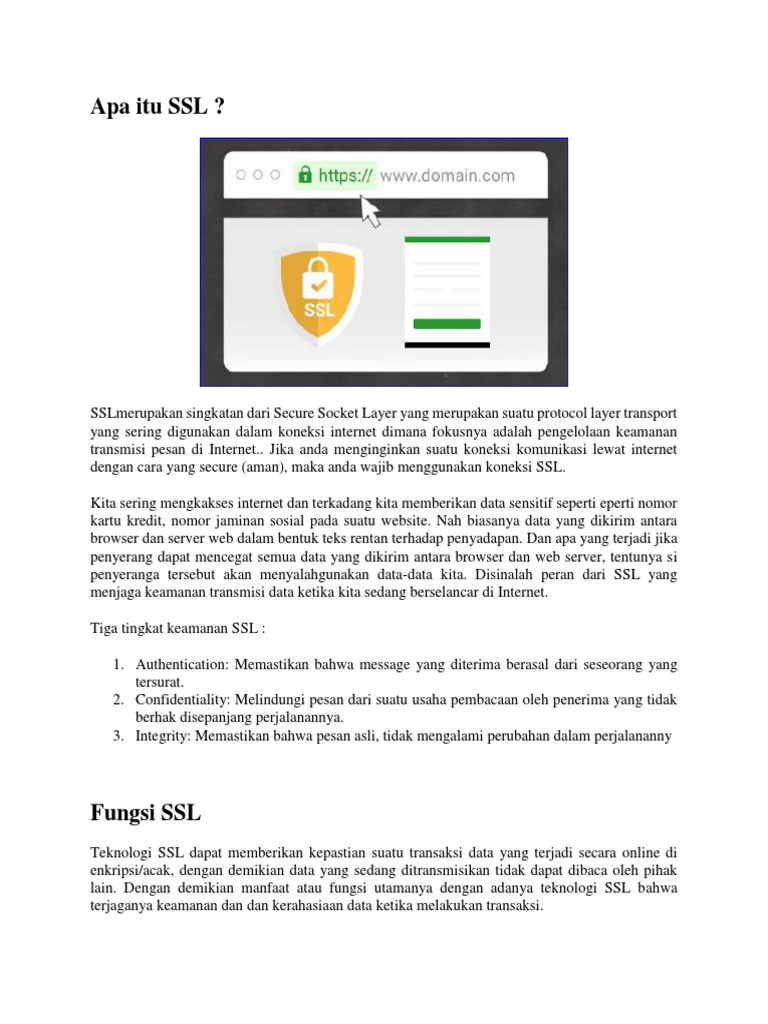 Fungsi dan Manfaat Sertifikat SSL | PDF | Bisnis | Teknologi & Rekayasa