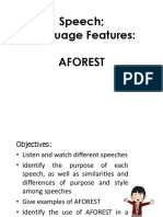 Speech - Language Features