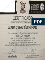 Certificado de Gestion Minera