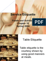 Service Etiquette: Foods and Nutrition Spring 2004