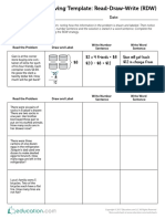 Word Problem Template Read Draw Write