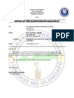 Barangay Assembly Letter