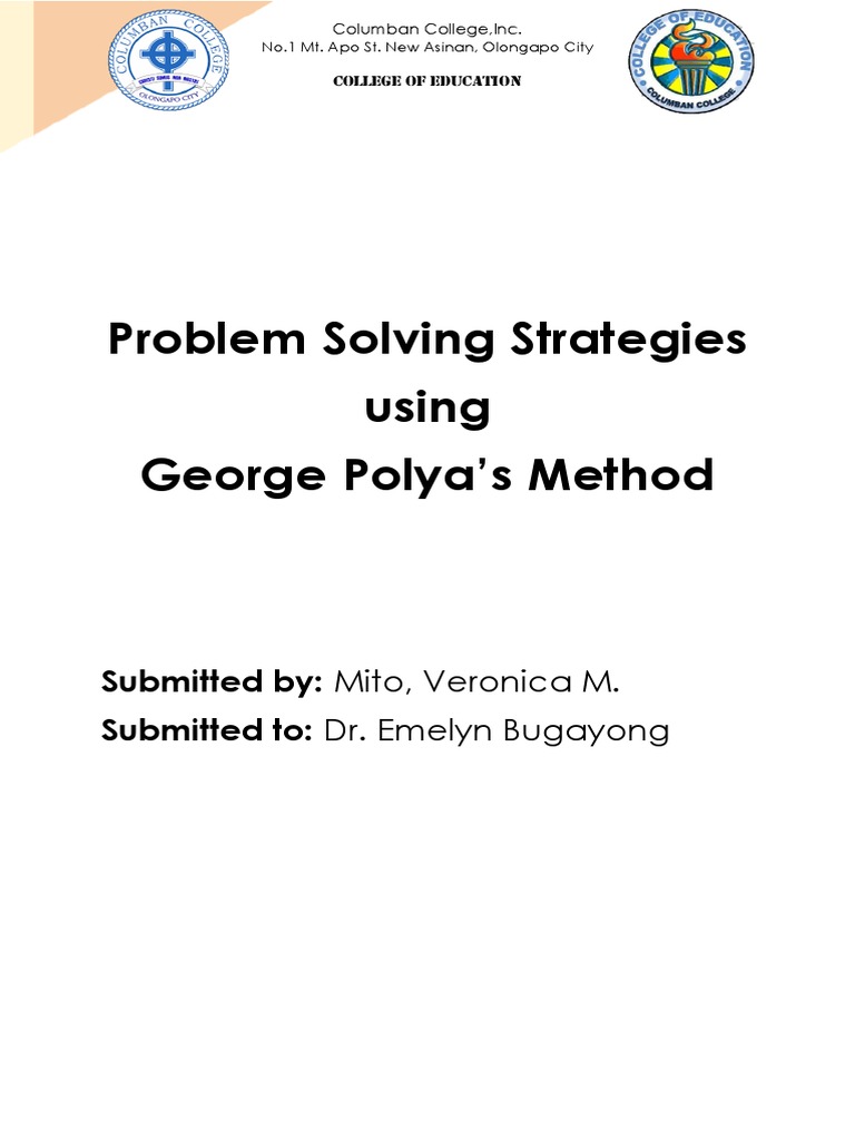 Problem Solving Project | PDF | Mathematical Concepts | Teaching ...