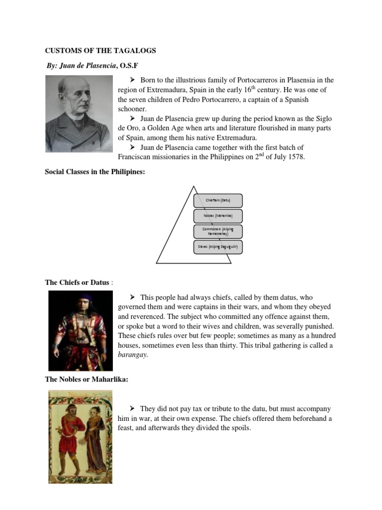 Customs of The Tagalogs PDF Idolatry Social Institutions