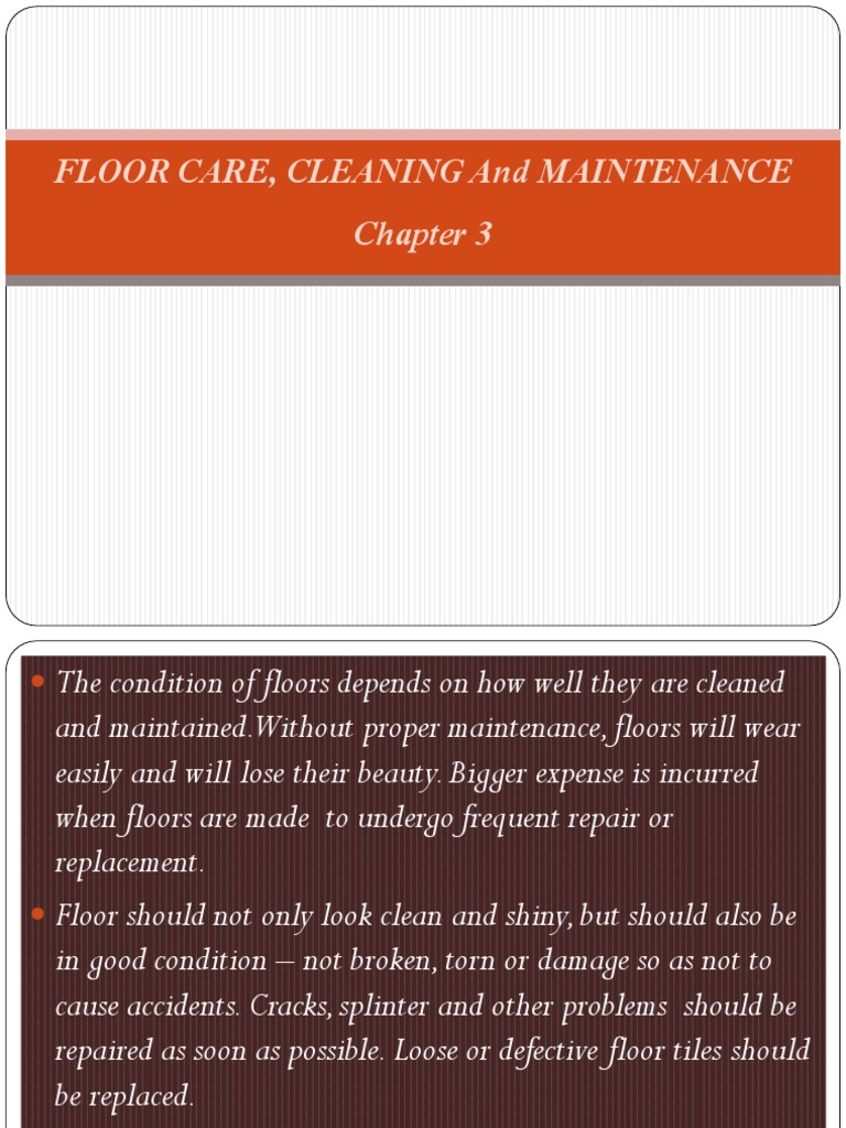 Floor Care and Maintenance Guide | PDF | Vacuum Cleaner | Materials