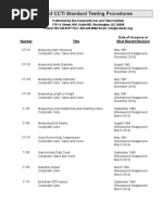 Index of CCTI Standard Testing Procedures