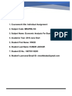 Mbapml104 - Economics Analysis For Business Decisions