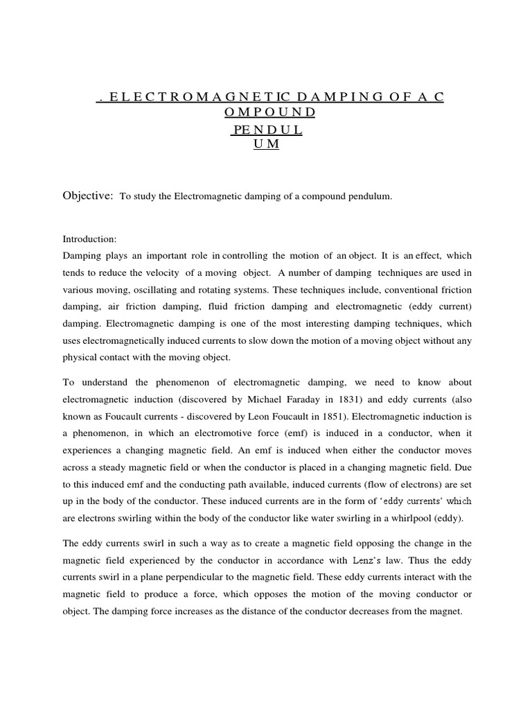 Study of Damping PDF Induction