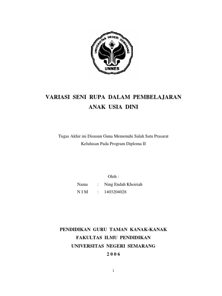 Skripsi Wariasi Senirupa Dlm Paud