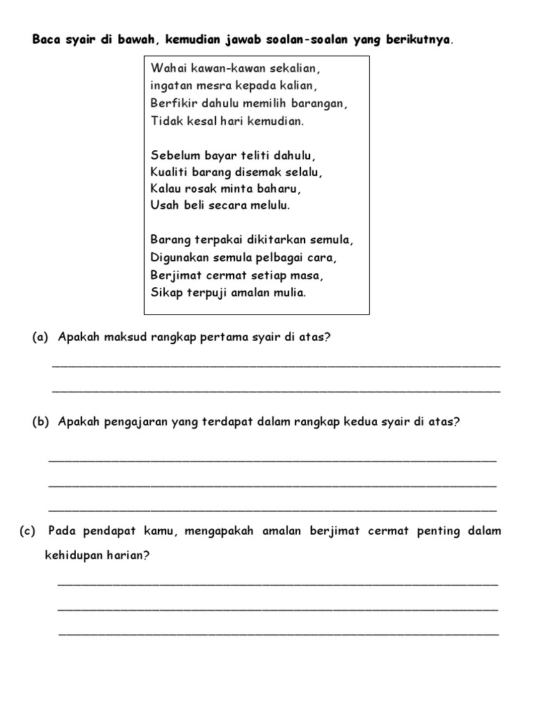 Latihan Syair | PDF