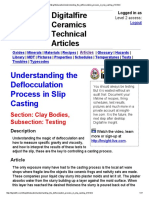 Tony Hansen, - Understanding The Deflocculation Process in Slip Casting, - Digitalfire Corporation, 2008