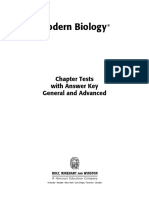 Modern Biology. Chapter Tests With Answer Key General and Advanced