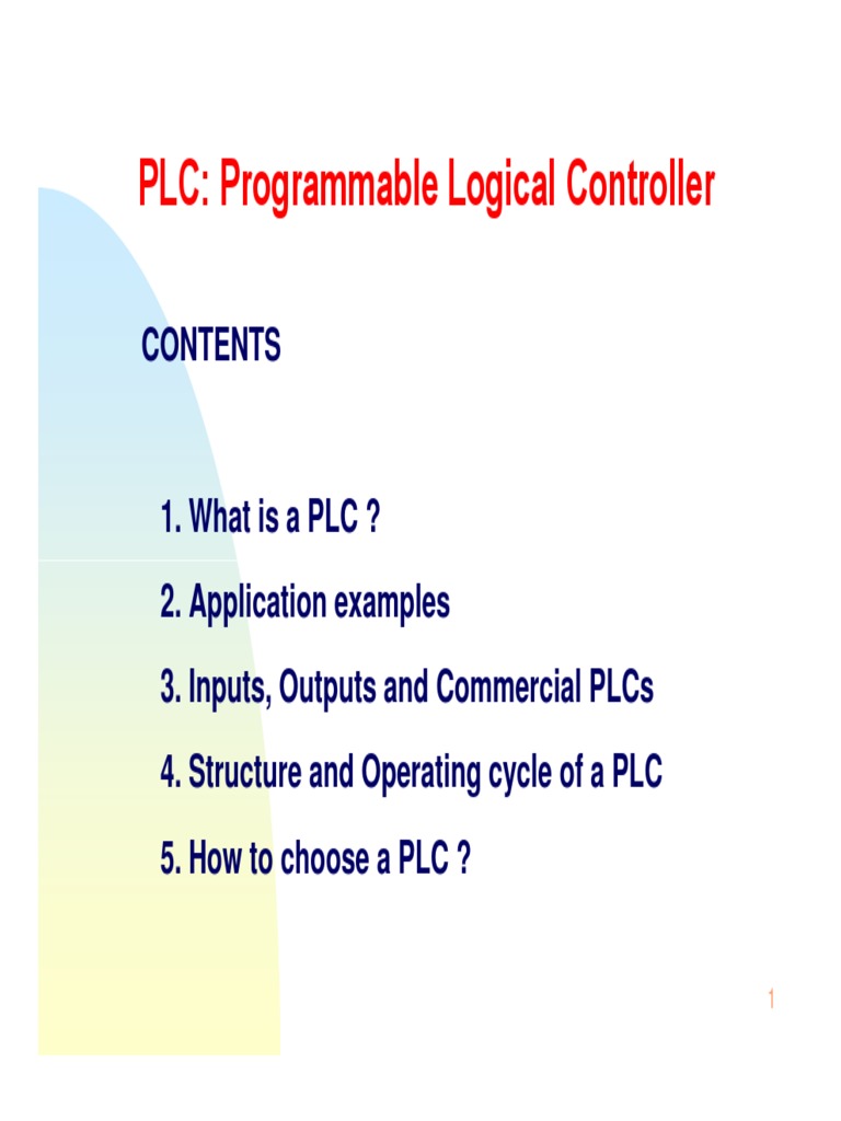 PLC Introduction Theory | PDF | Programmable Logic Controller ...