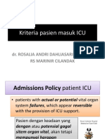 Kriteria Pasien Masuk ICU