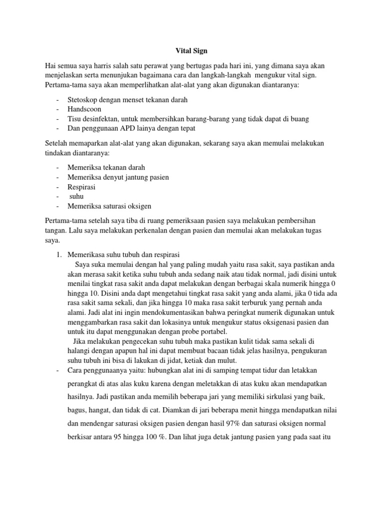 BHS INGGRIS Vital Sign | PDF