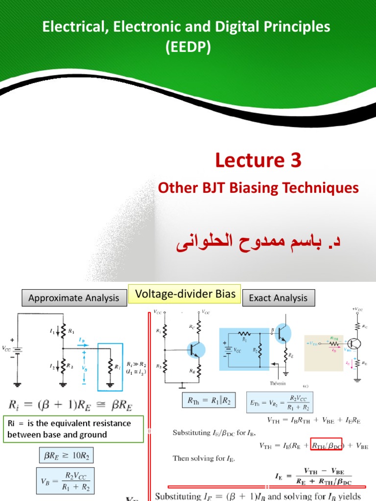 BJT Biasing Techniques Overview | PDF | Electrical Network | Bipolar ...