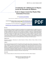 Utilización de Herramientas de Calidad para La Mejora en Los Procesos de Extrusión de Plásticos