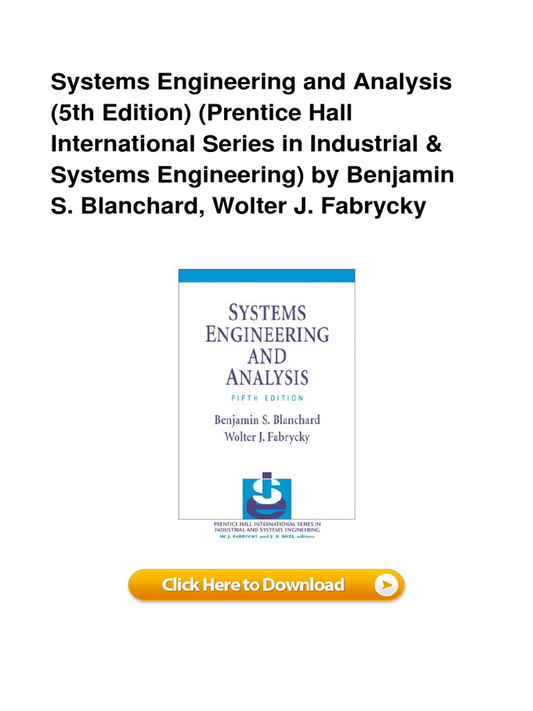 SYSTEMS ENGINEERING AND ANALYSIS PDF intelligence overview