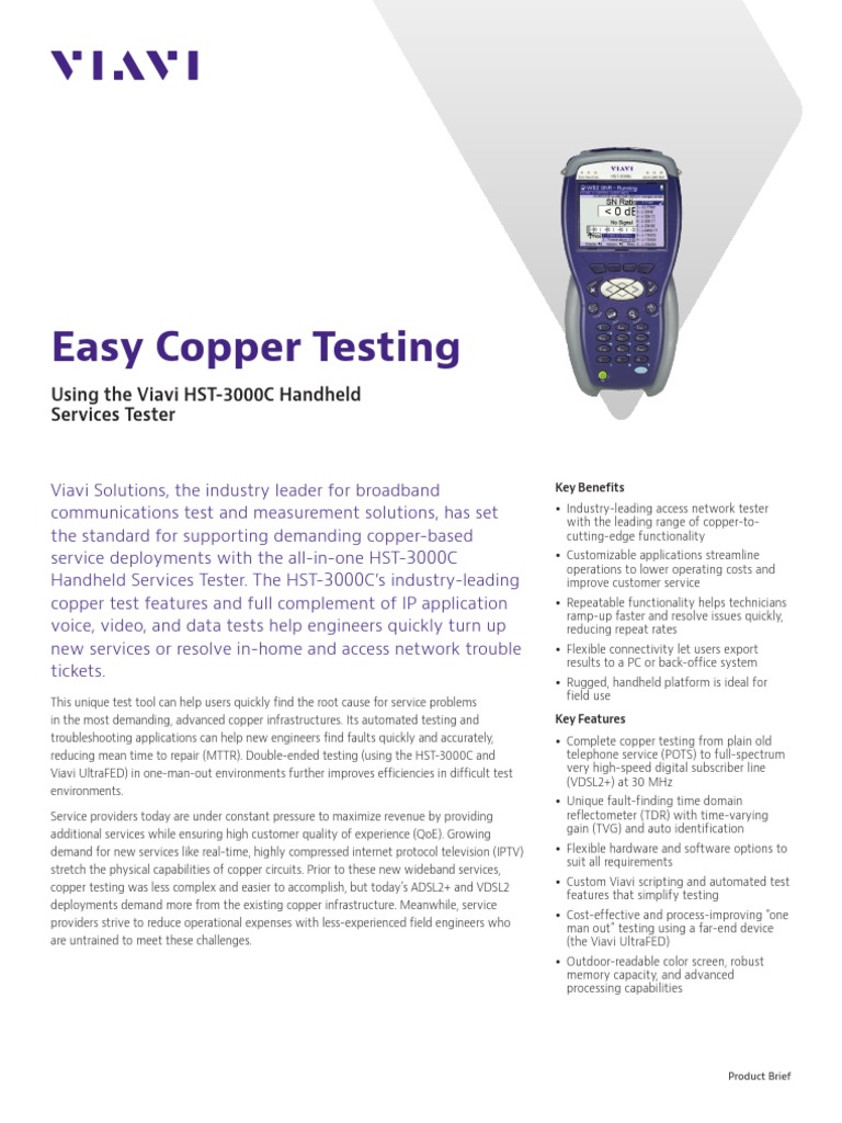 Easy Copper Testing Data Sheets en PDF | PDF | Digital Subscriber Line ...