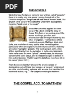 Introduction To The Gospels