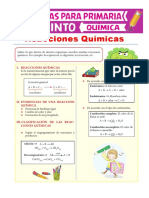 Clasificación de Las Reacciones Químicas para Quinto de Primaria