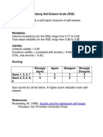 Rosenberg Self Esteem Scale