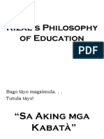 Rizal - S Philosophy of Education