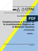 Establecimiento y Empleo de La Incertidumbre Objetivo en La Medición Quimica EURACHEM