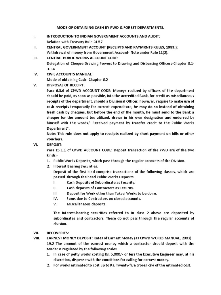 PWD Cash Handling and Deposit Guidelines | PDF | Deposit Account | Payments