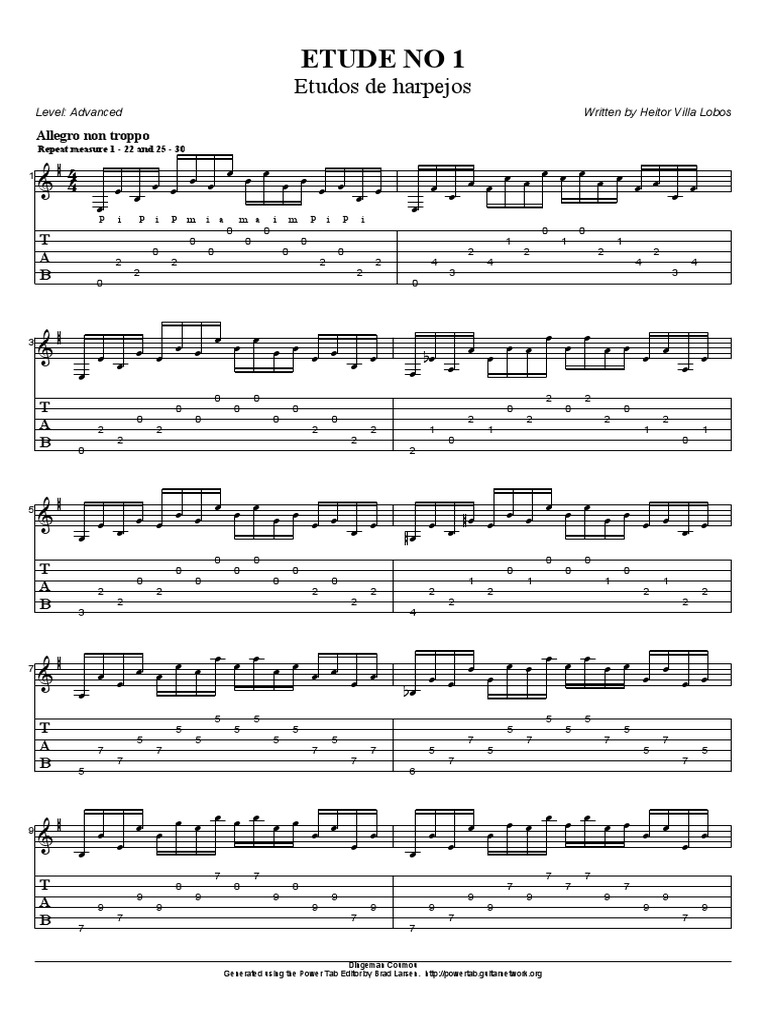 Villa Lobos Etude 1 PTB PDF PDF