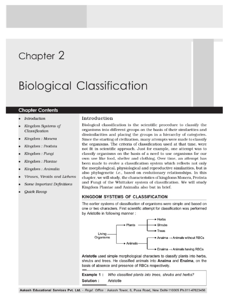 Biological Classification PDF | PDF