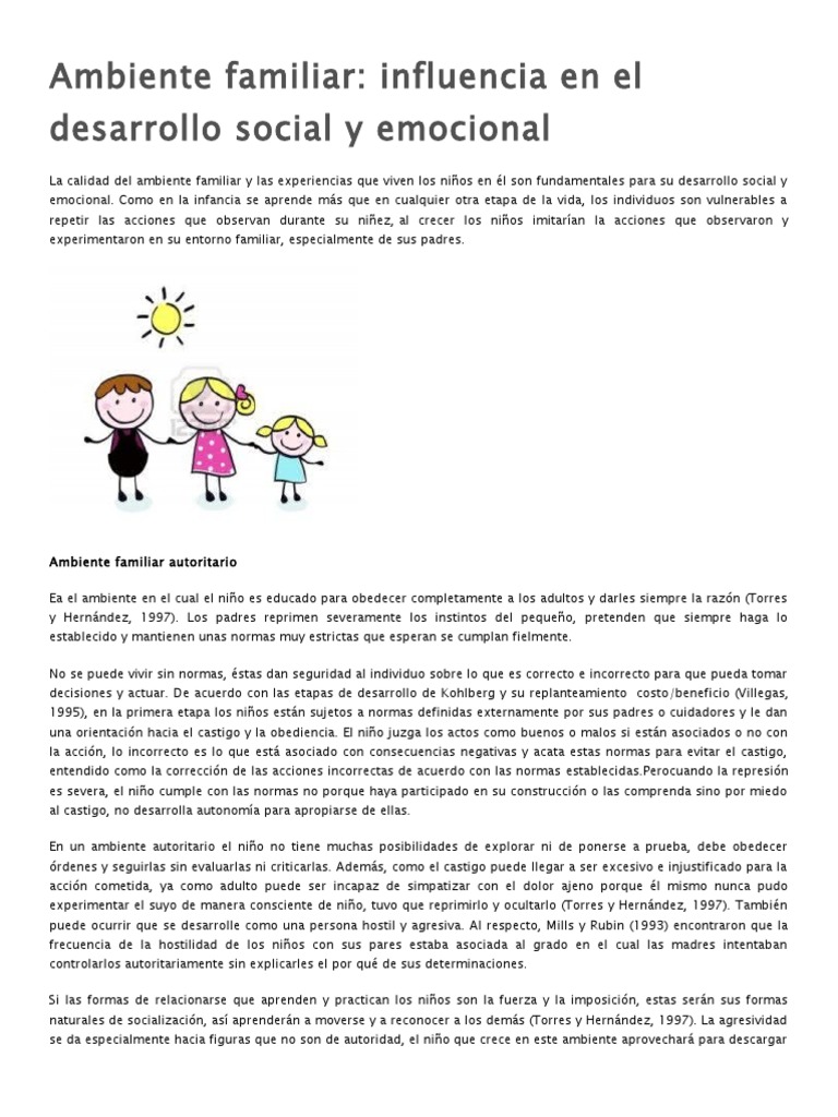 Influencia Familiar en el Desarrollo Infantil | PDF | Familia ...